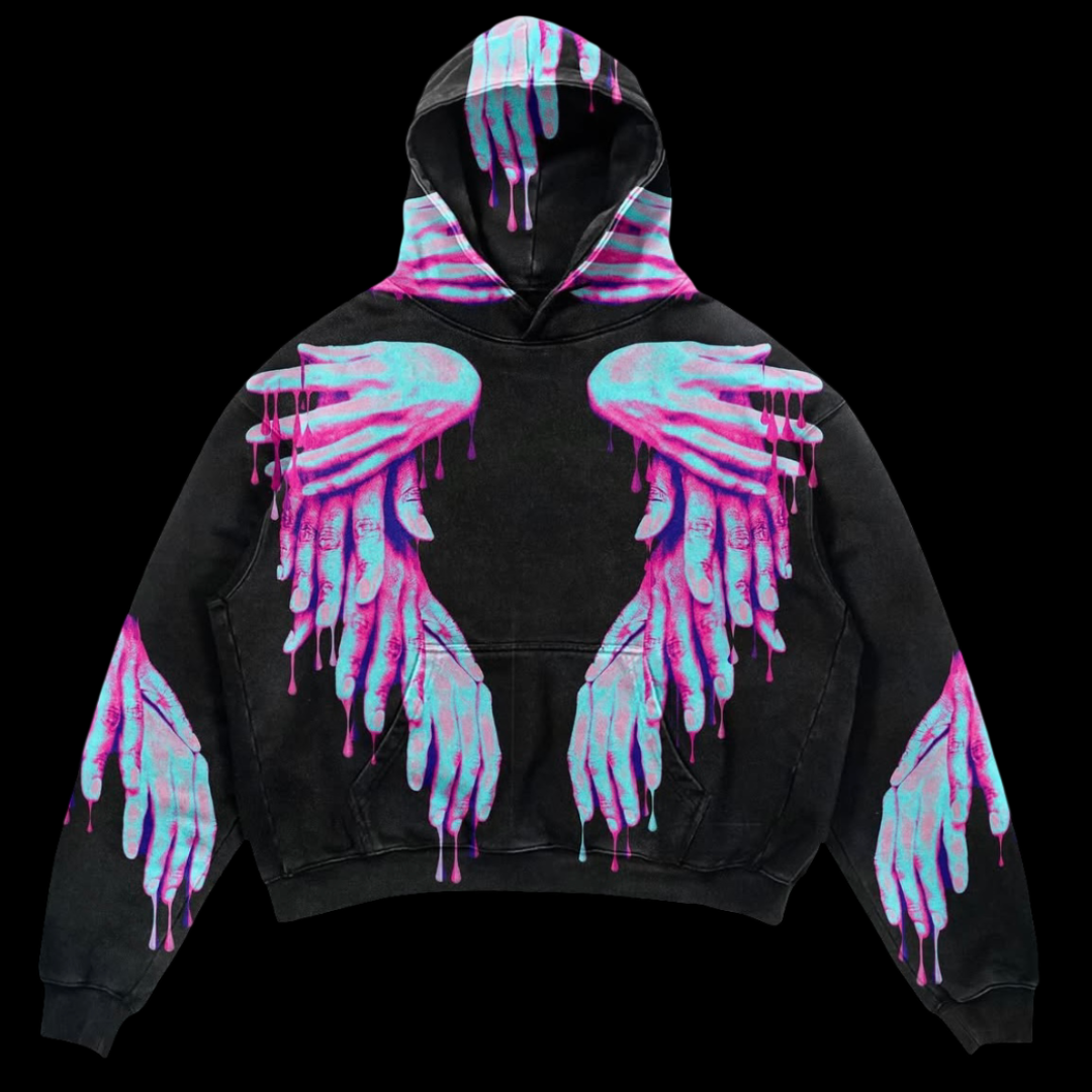 PROJECT I — “DISRUPTED HANDS” Unisex Oversized Hoodie