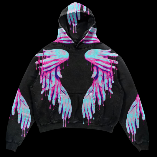 PROJECT I — “DISRUPTED HANDS” Unisex Oversized Hoodie