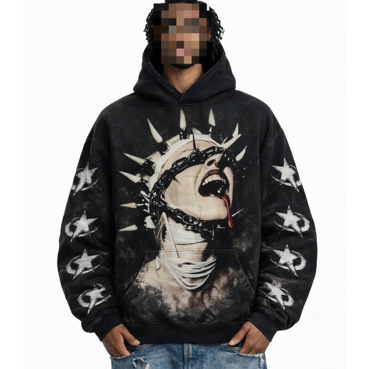 PROJECT I  — CROWNED PAIN Unisex Oversized Hoodie