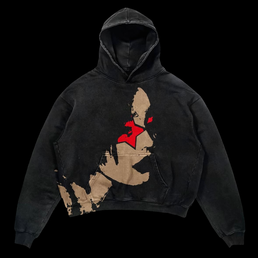 PROJECT I — “RED VISION PROTOCOL” Unisex Oversized Hoodie